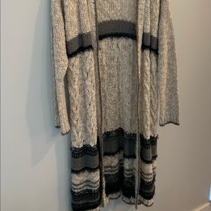 Long Striped Cardigan